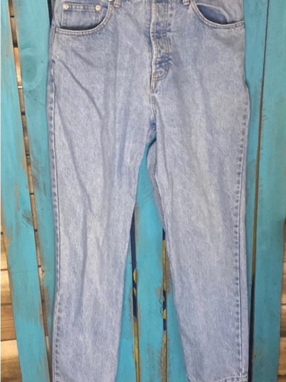 Vintage 90s Old Navy relaxed fit high waisted light wash jeans taper leg size 10